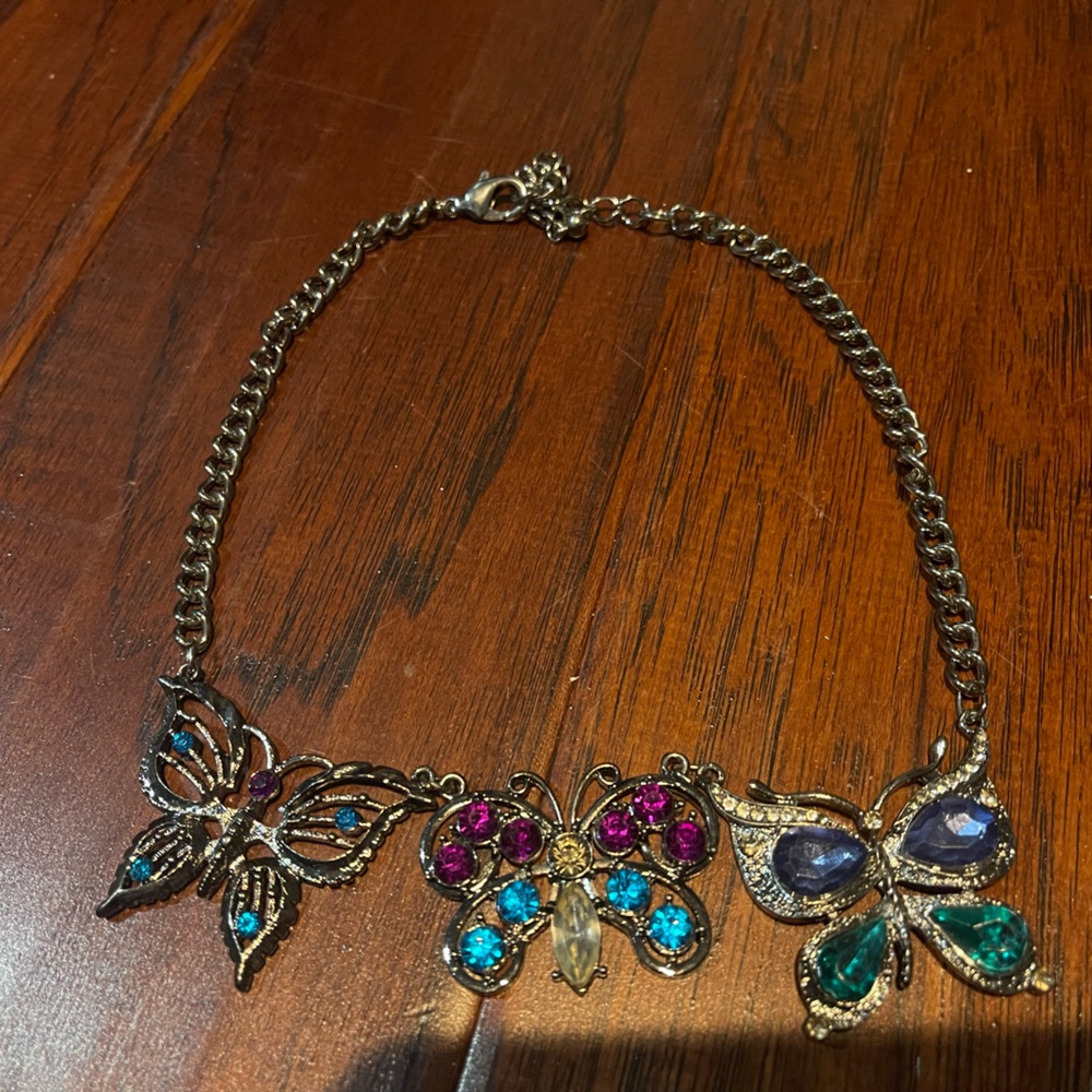 Butterfly stone necklace